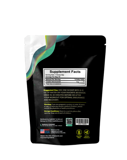 365 Health Micronized Creatine Powder 300 g — 60 Servings — back