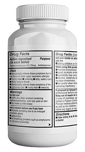 HealthLife® Allergy Relief, Medicine Diphenhydramine HCl Caplets, 25 mg (Pink) | (100 Count) | Children and Adults | Relieves Sneezing, Runny Nose, Hay Fever Symptoms, Itchy Eyes and Throat… B0C8JYWD7T