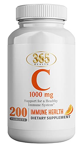 Vitamin C 1000mg (200 Caplet) - Promotes Immunity, Antioxidant Activity, Healthy Aging and Overall Health (Servings of Premium, Vegan and Non-GMO Supplement) 365 Health