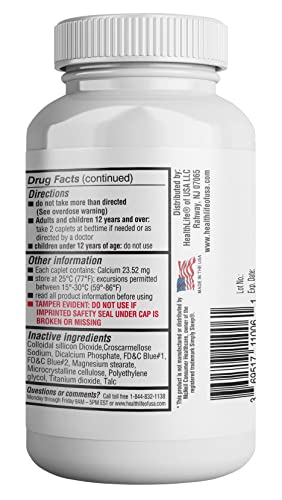 HealthLife® Sleep Aid (Diphenhydramine HCl Caplets, 25 mg Blue) 600 Count