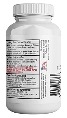 HealthLife® Allergy Relief, Medicine Diphenhydramine HCl Caplets, 25 mg (Pink) | (600 Count) | Children and Adults | Relieves Sneezing, Runny Nose, Hay Fever Symptoms, Itchy Eyes and Throat