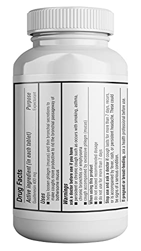 HealthLife® Mucus Relief Guaifenesin Caplets, 400 mg (300 Count) Fast Acting Expectorant, Thin s and Loosens Mucus, Relieves Chest Congestion, Cough, Could and Flu.