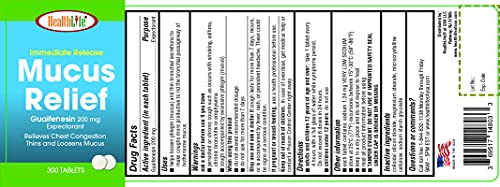 HealthLife® Mucus Relief, Guaifenesin Tablets, 200 mg (300 Count)