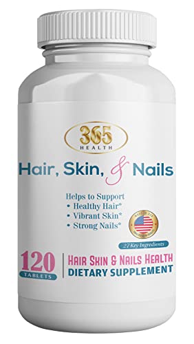 365 Health Skin, Nails & Hair, Advanced Formula, 120 Tablets - Supports Collagen for Hair, Nail and Skin Health - Provides Zinc, Vitamin C & Non GMO, Vegan, Gluten & Dairy Free - 120 Servings