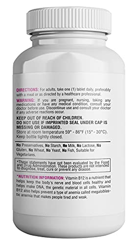 365 Health - Vitamin B12 1000 mcg Tablets, 365 Count