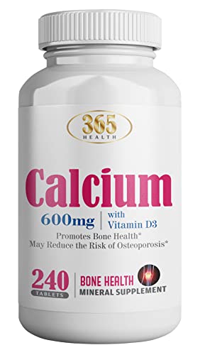 365 Health Calcium 600 mg with Vitamin D3, 240 Tablets