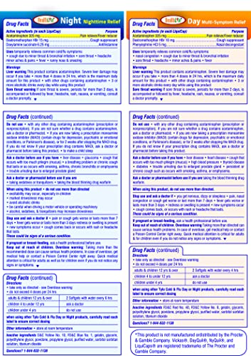 Healthlife Day Time & Night Time, Cough, Cold & Flu Relief, Sore Throat, Fever, & Congestion Relief, Day & Night Relief, 30 Softgel (20 Day Time, 10 Night Time)