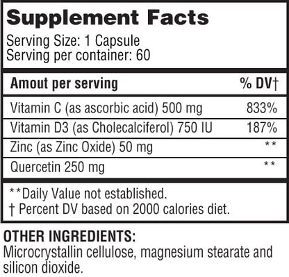 365 Health Immune Support: Quercetin, Vitamin C, Zinc, Vitamin D3