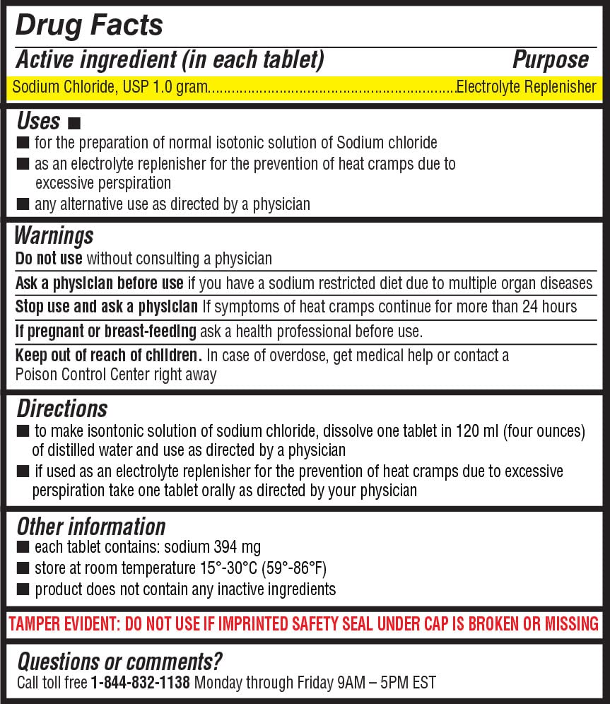 Health Life Sodium Chloride Tablets 1 gm, USP | 300 Count | Normal Salt Tablets | (15.4gr.) | Electrolytes Replenisher Hydration Drink