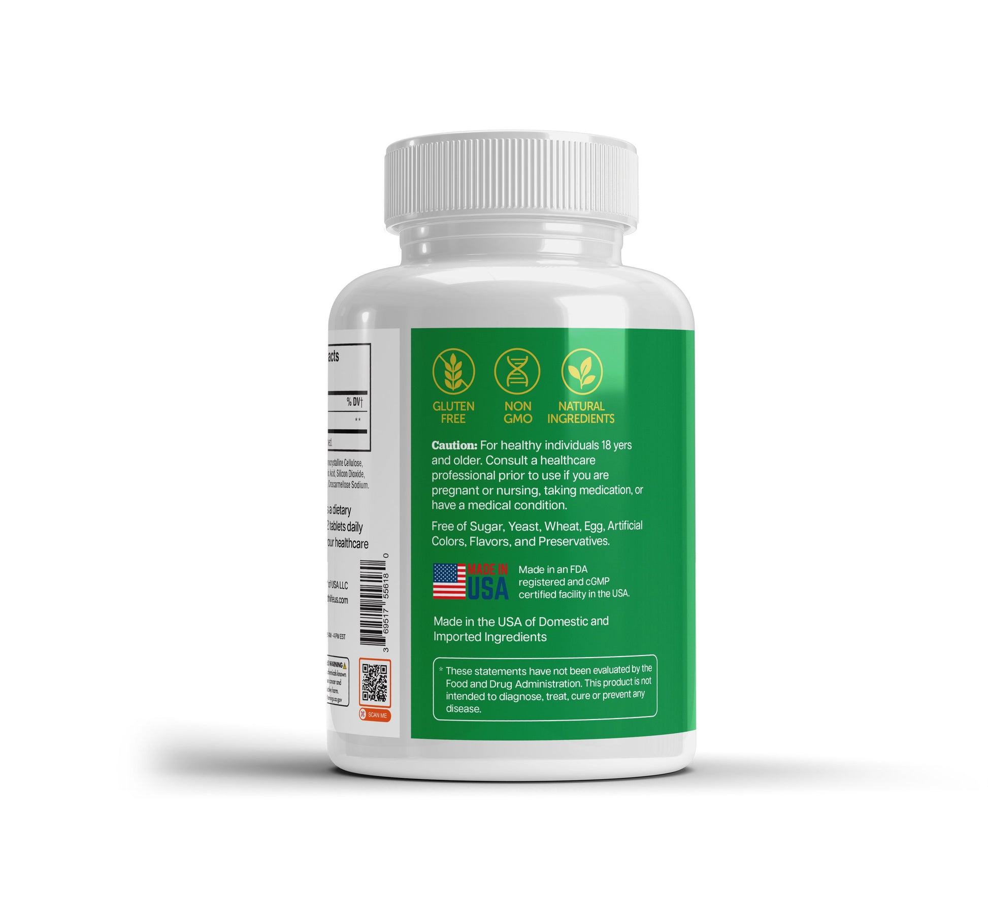 365 Health L-Theanine 400 mg — 180 Tablets — side panel 2