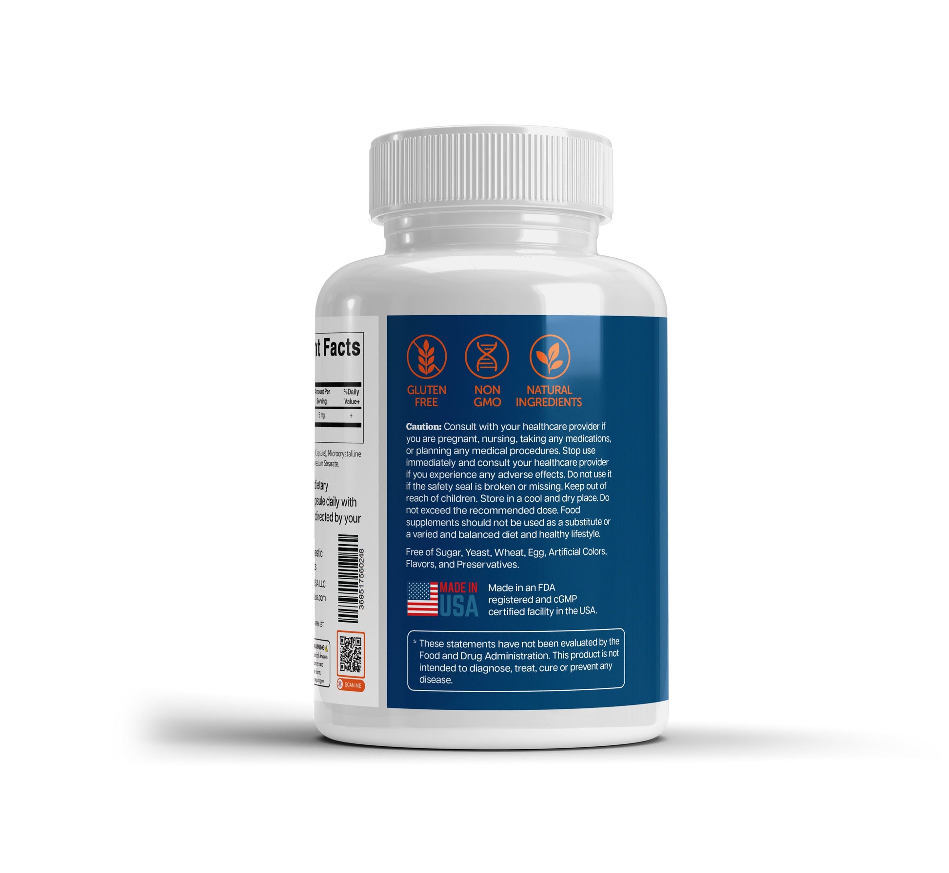 365 Health Lithium Orotate 5 mg — 240 Capsules — side panel 2