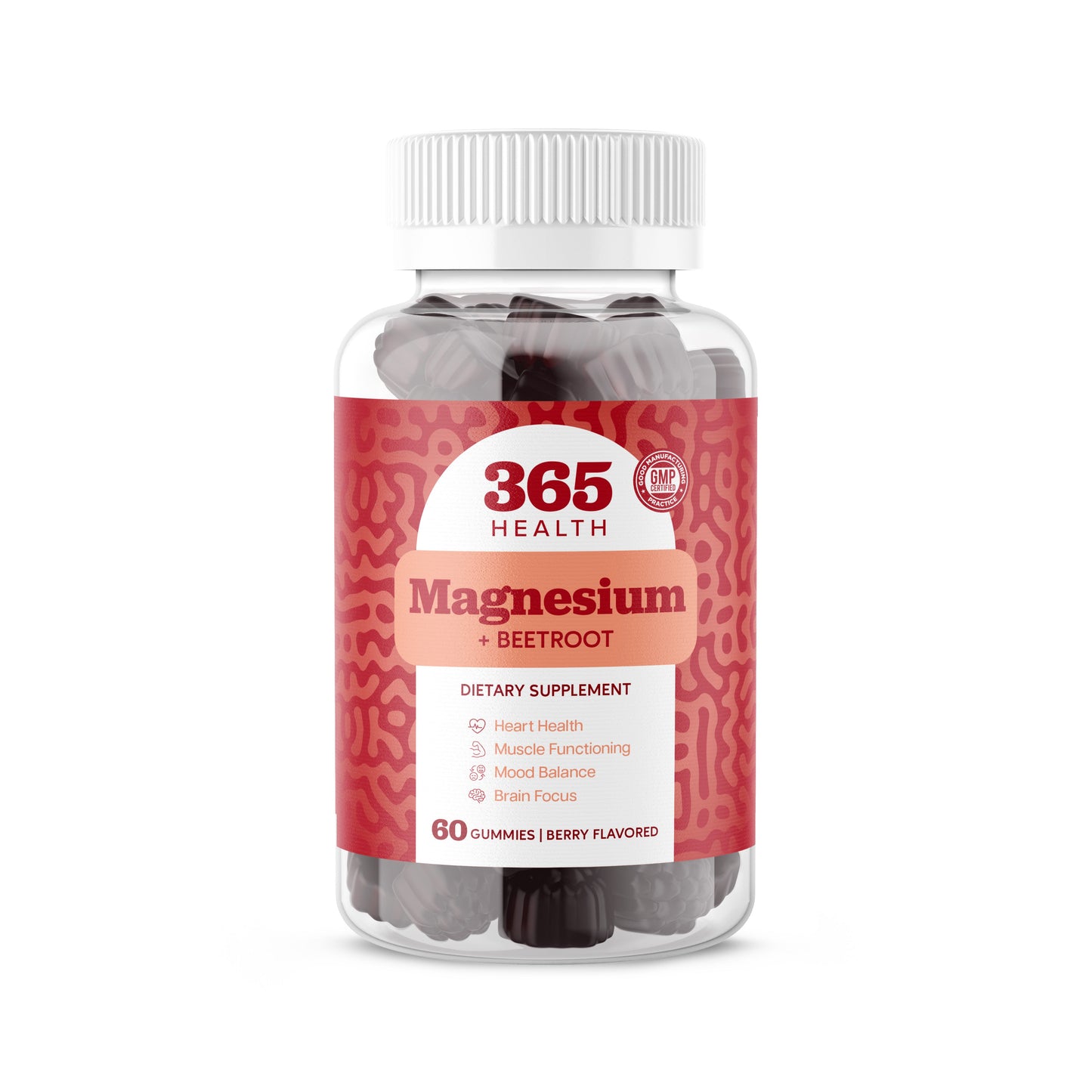 365 Health Magnesium + Beetroot Gummies — 60 Count — front