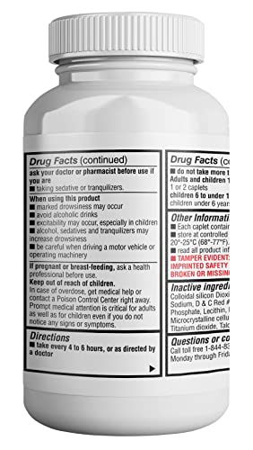 HealthLife® Allergy Relief, Medicine Diphenhydramine HCl Caplets, 25 mg (Pink) | (100 Count) | Children and Adults | Relieves Sneezing, Runny Nose, Hay Fever Symptoms, Itchy Eyes and Throat… B0C8JYWD7T