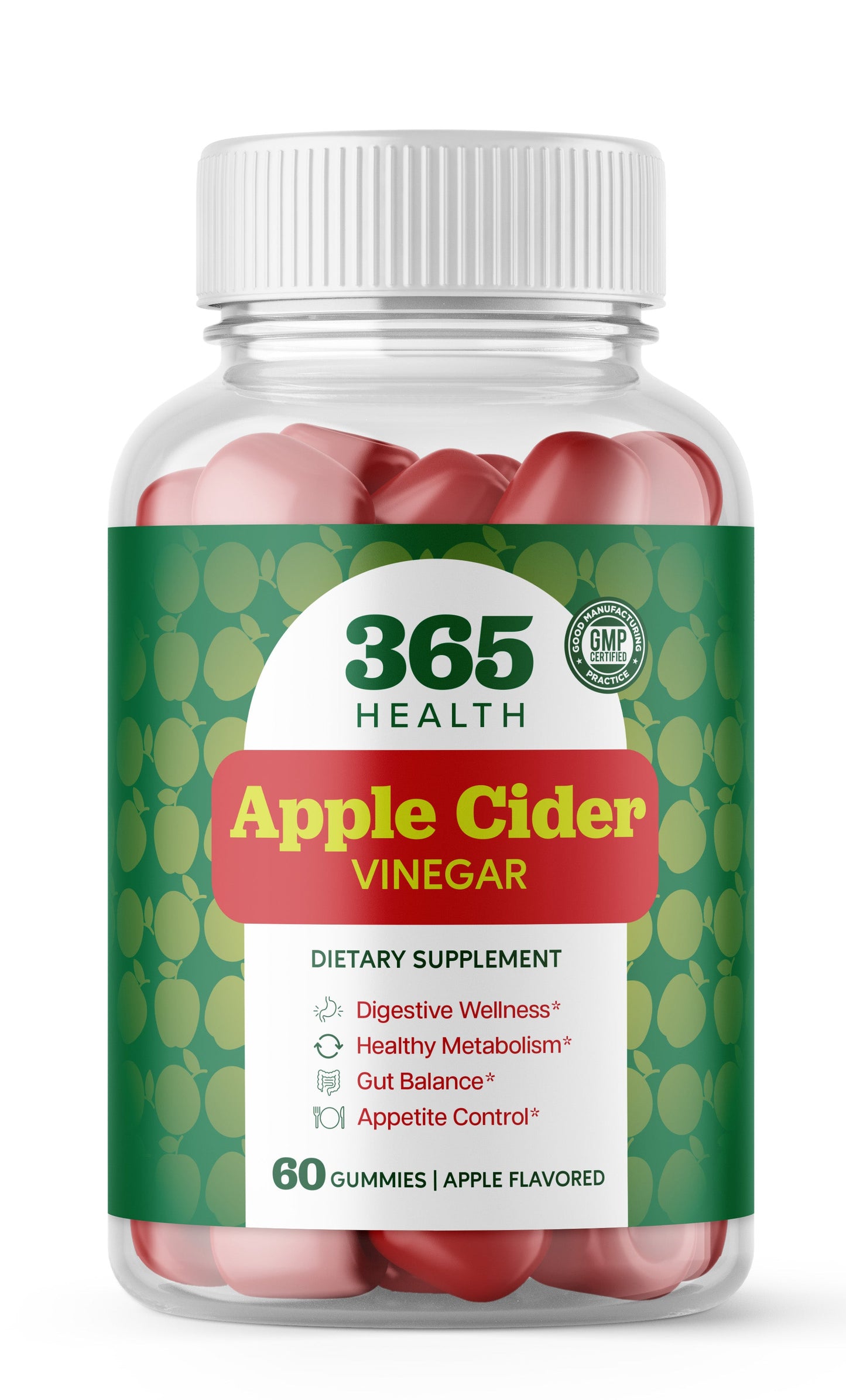 365 Health Apple Cider Vinegar Gummies (60 Count) — Apple Flavored