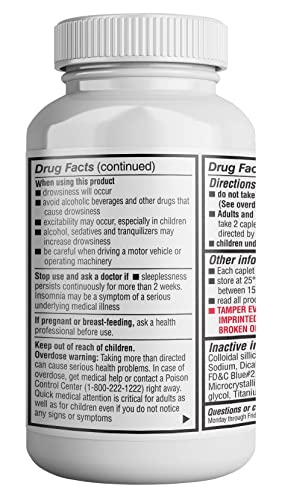 HealthLife® Sleep Aid (Diphenhydramine HCl Caplets, 25 mg Blue) 600 Count